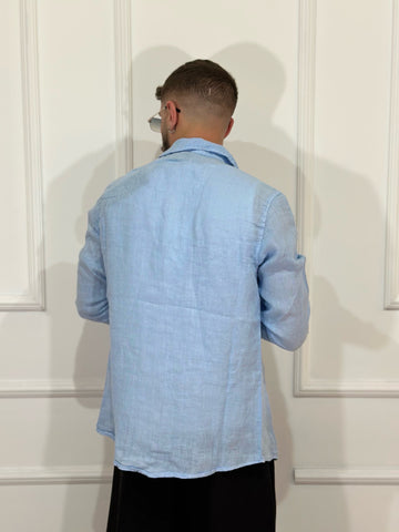 CAMICIA LINO BLU