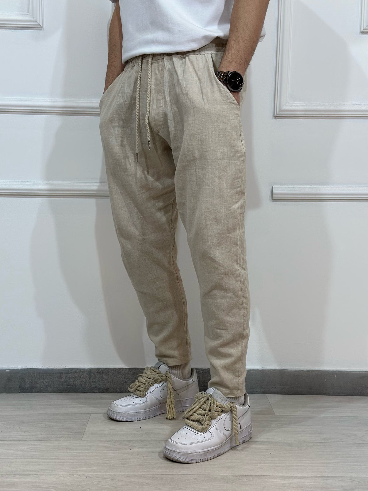 PANTALACCIO LINO BEIGE