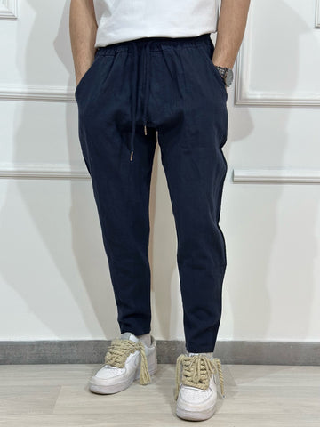 PANTALACCIO LINO BLU