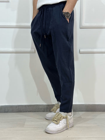 PANTALACCIO LINO BLU