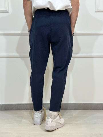 PANTALACCIO LINO BLU