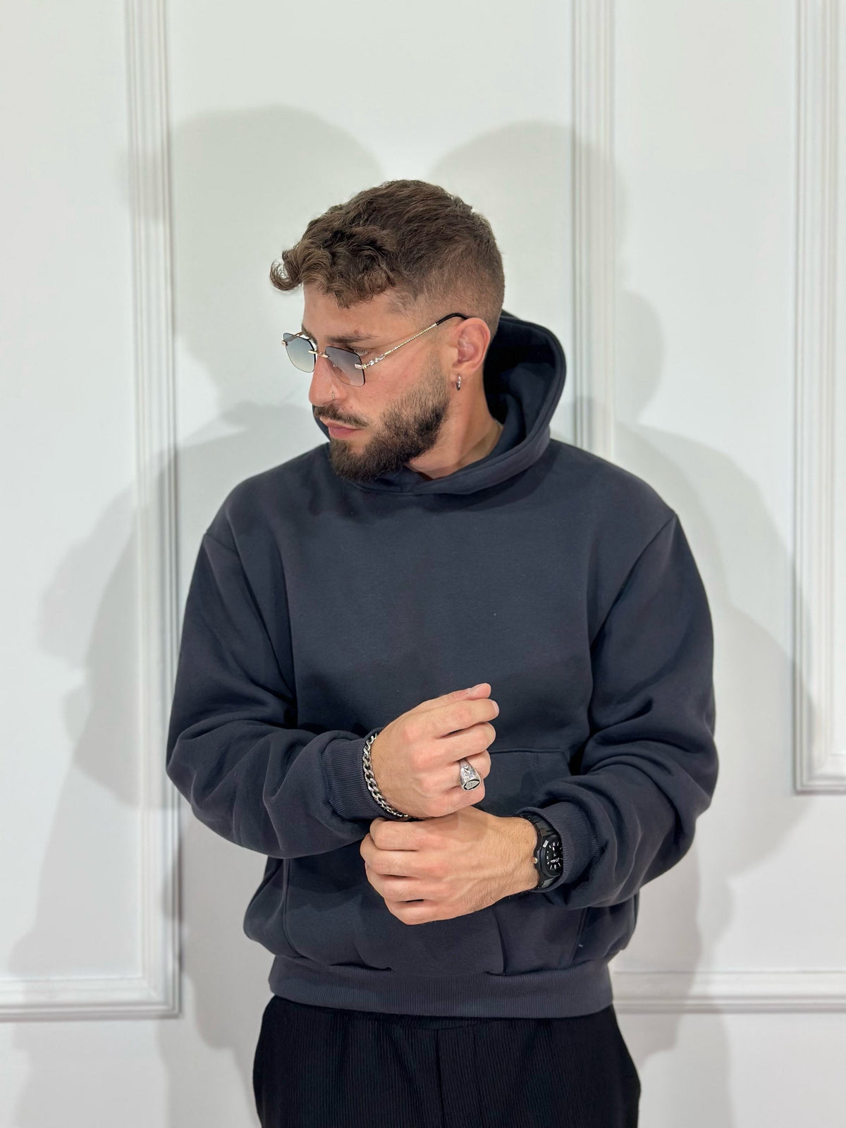 FELPA BOXYFIT PIOMBO