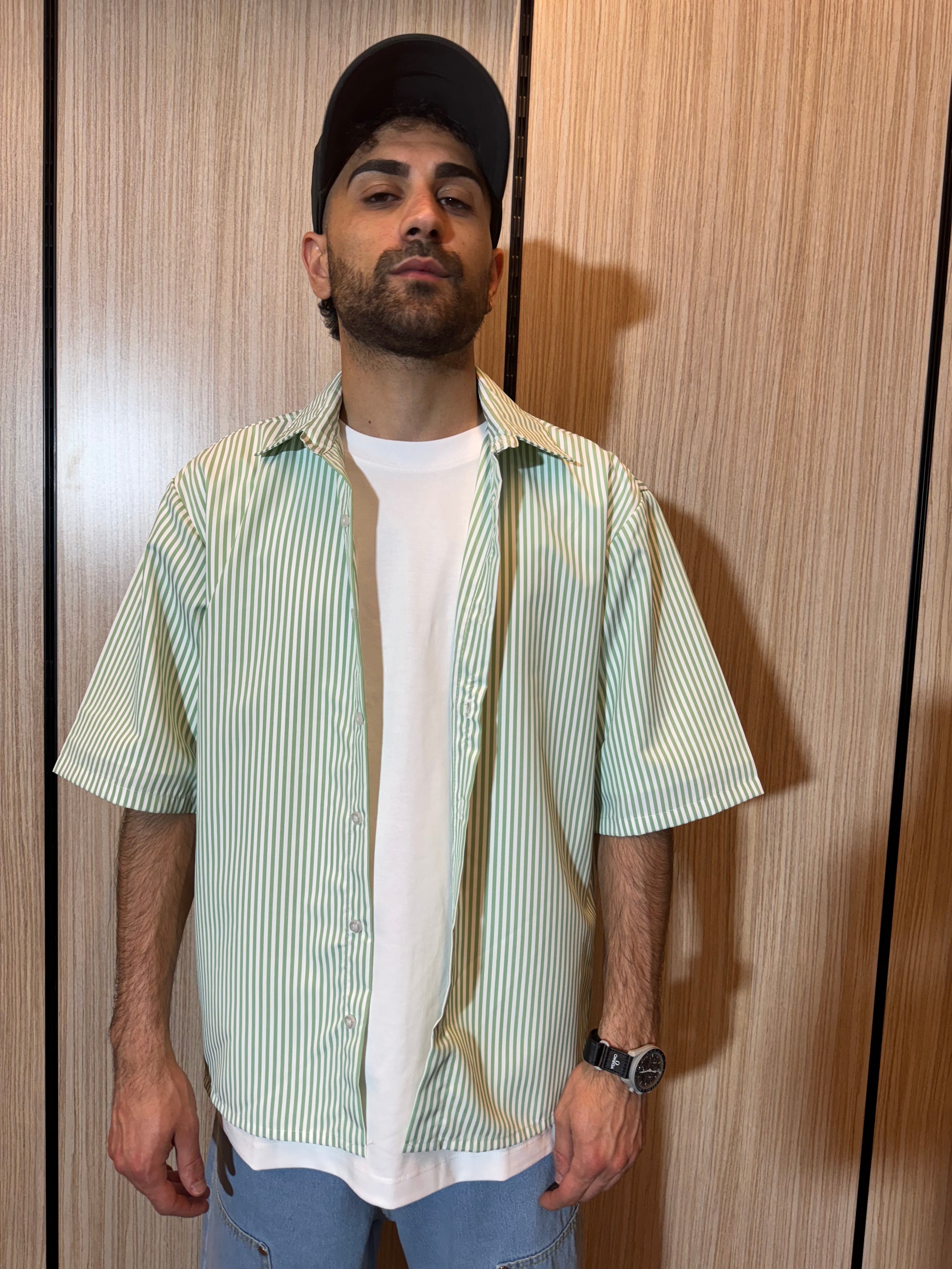 CAMICIA MILLE RIGHE VERDE