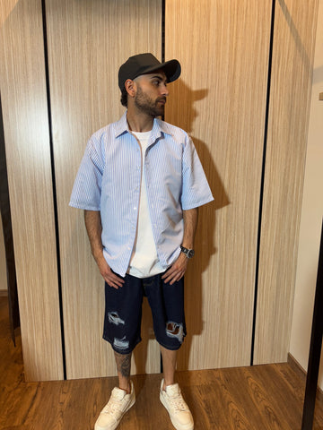 CAMICIA MILLE RIGHE BLU