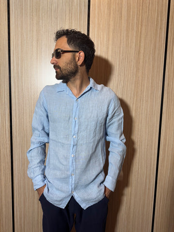 CAMICIA LINO BLU