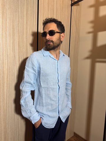 CAMICIA LINO BLU