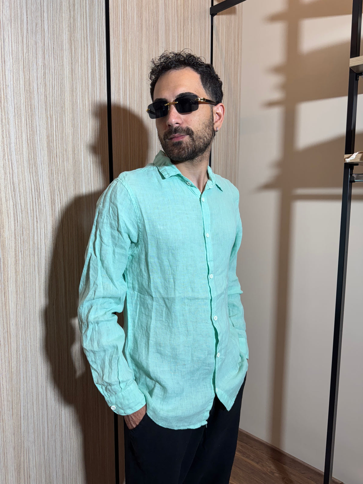 CAMICIA LINO MENTA